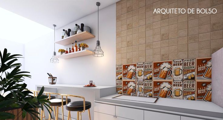 Área gourmet planejada, balcão