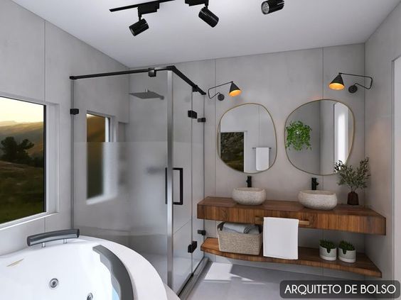banheiros pequenos e bonitos decorados com espelhos