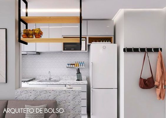 casa pequena com cozinha branca