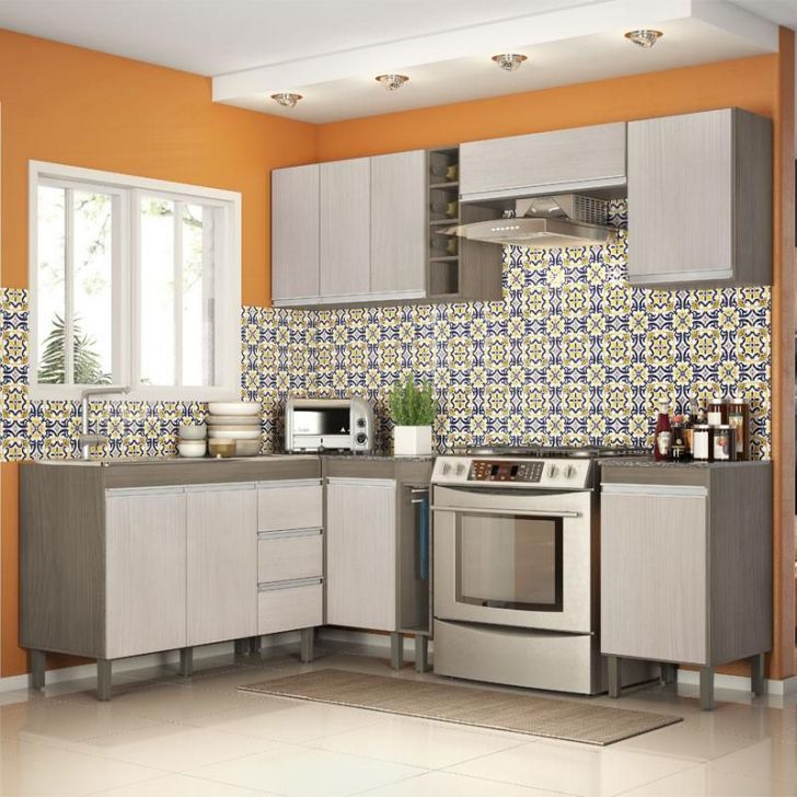 Cozinha compacta com pia, de canto