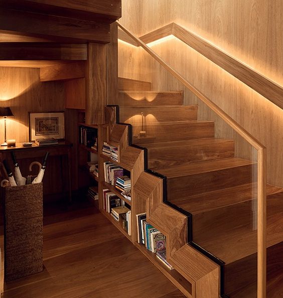 escadas modernas de madeira