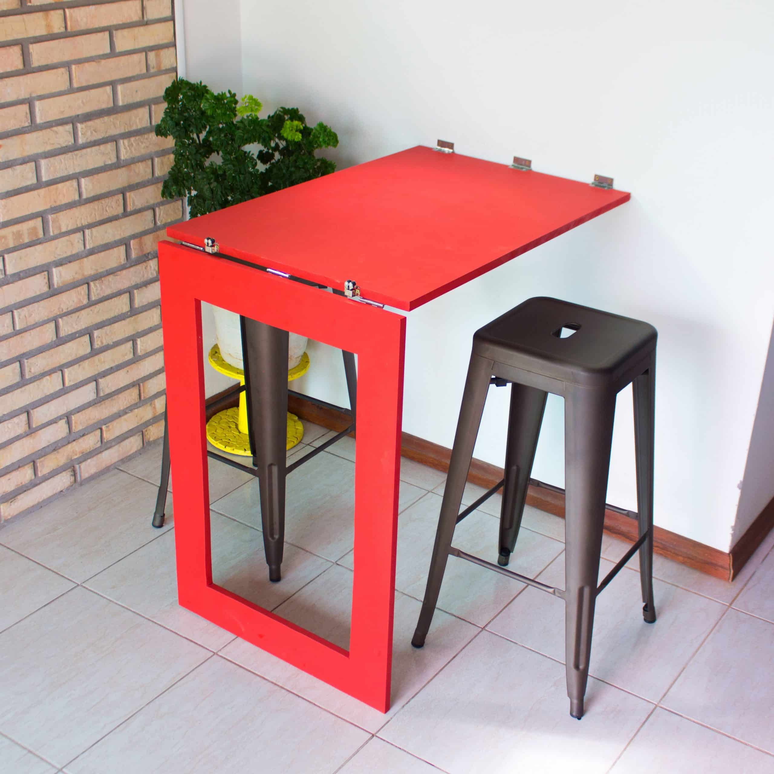Móveis multifuncionais, mesa de parede dobrável