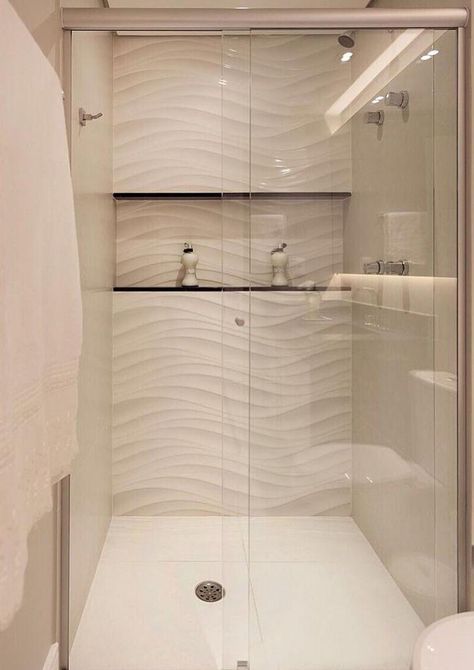 Nicho de porcelanato para banheiro, marmorizado