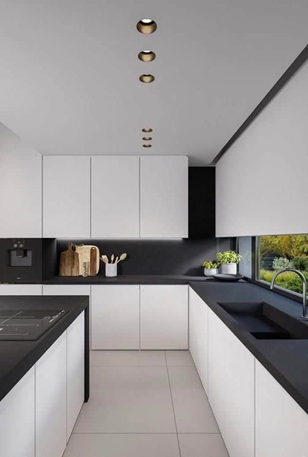 Psicologia das cores, cozinha em preto e branco