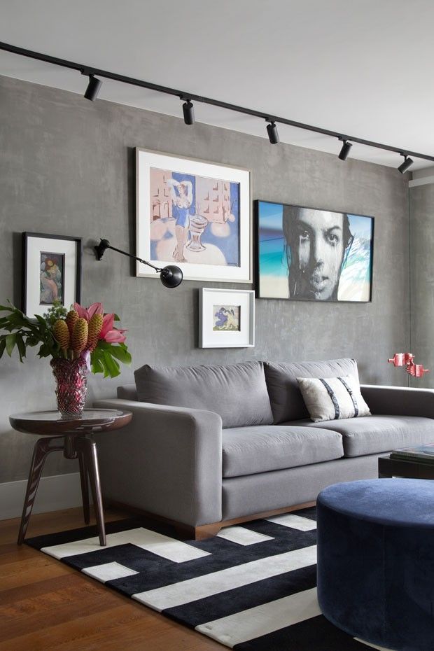 Psicologia das cores, sala com decoração em cinza