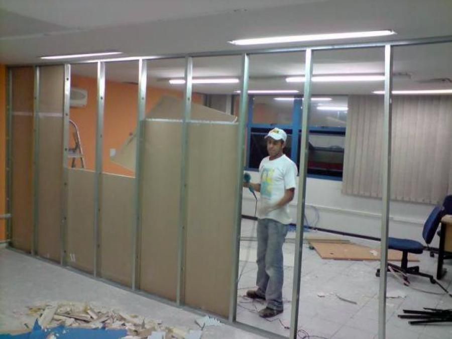 Reforma com drywall, obra
