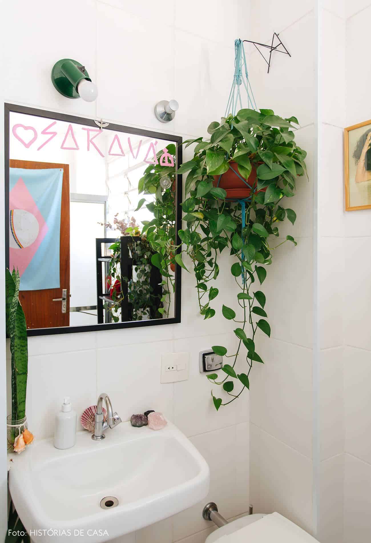Transformações em seu ambiente, banheiro com plantas