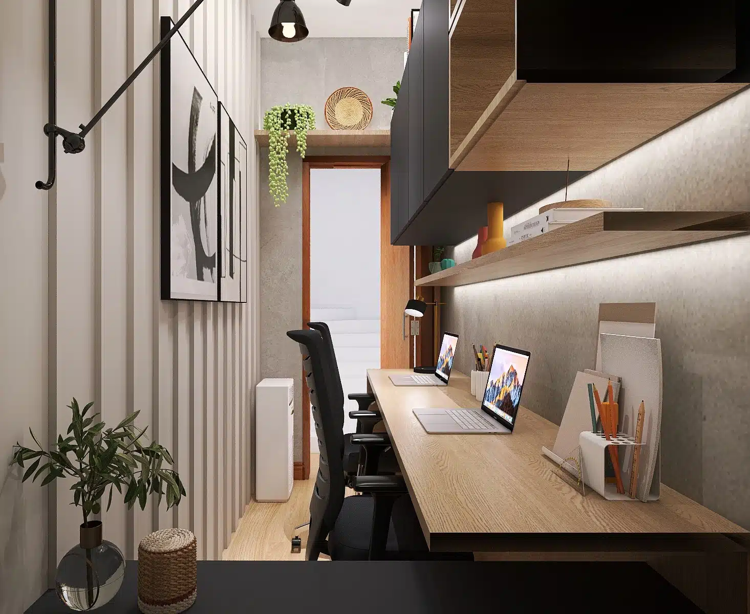 Home Office compacto e super bem aproveitado | Arquiteto de Bolso