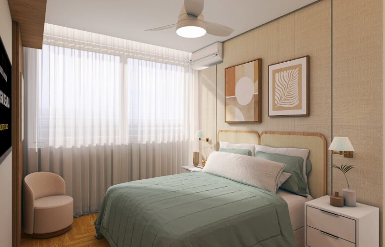 Truques para otimizar espaços reduzidos em quartos de casal sem perder o charme
