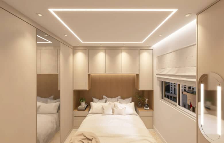 Truques para otimizar espaços reduzidos em quartos de casal sem perder o charme